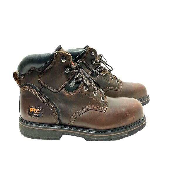 Timberland PRO Leather Pit Boss 6” Brown Steel Toe Work Boots Men’s 11M - Picture 2 of 11